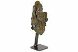 Druzy Quartz Geode Section With Metal Stand - Uruguay #121867-1